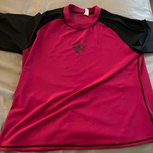 Magenta short sleeve pool shirt